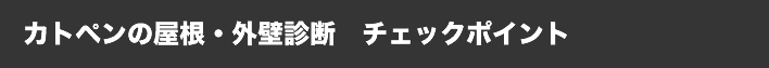 屋根・外壁診断 チェックポイント